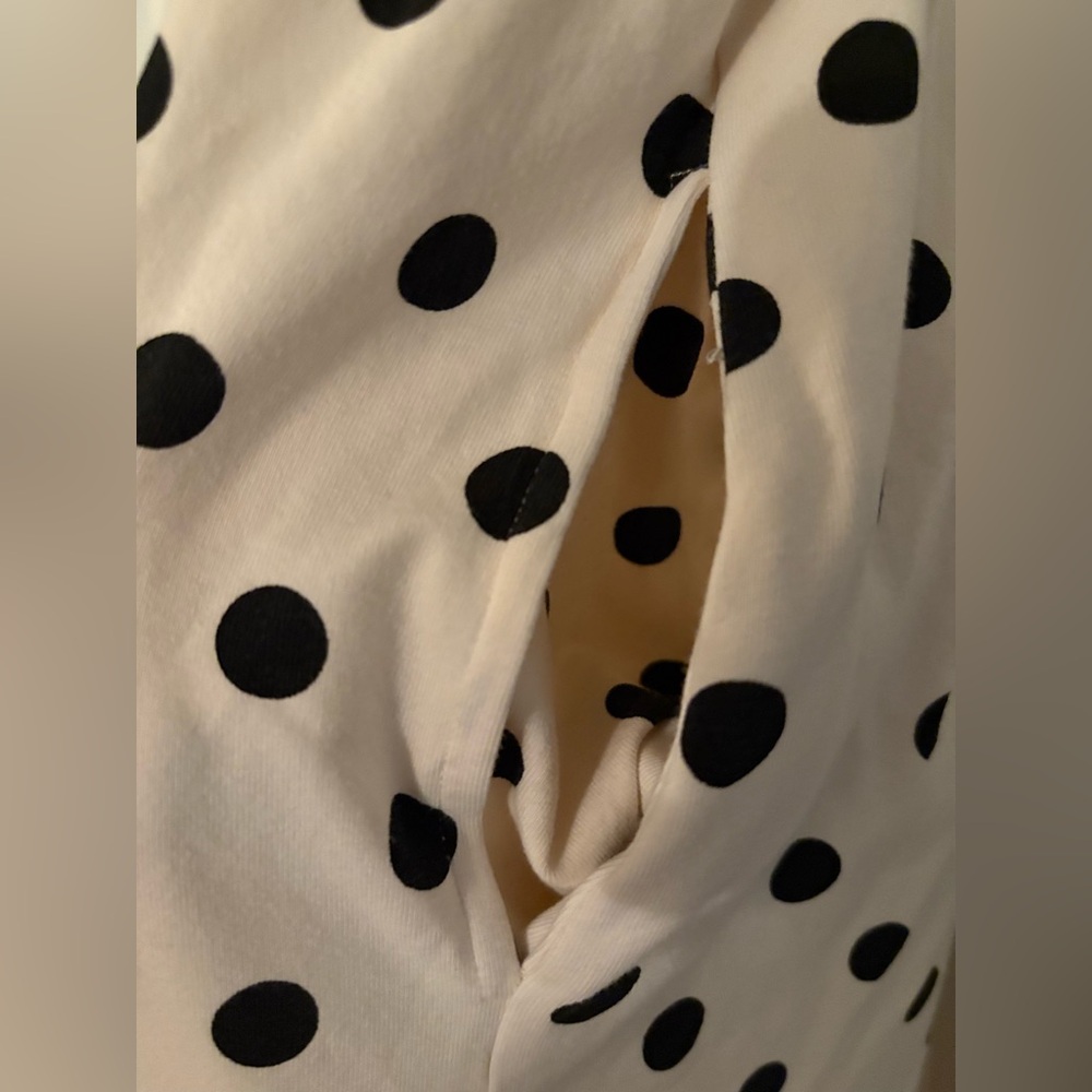 ASOS Maternity Pocketed Polka Dot (Crème with Blk Polka Dots) Midi Dress - Picture 2 of 5